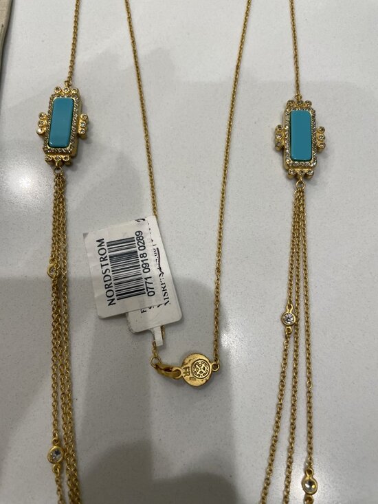Freida Rothman 36" multi-strand turquoise Station Necklace - Retail $695 - Picture 4 of 6